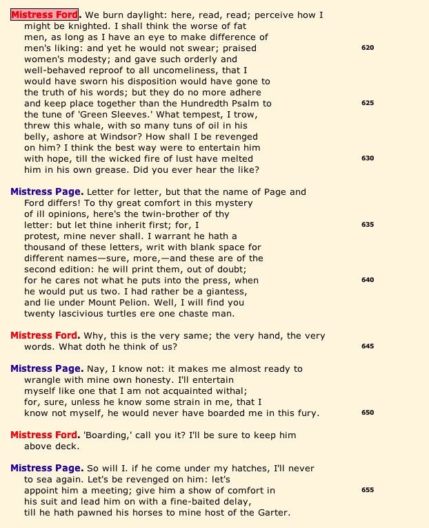 Merry Wives of Windsor 2.1, from Open Source Shakespeare